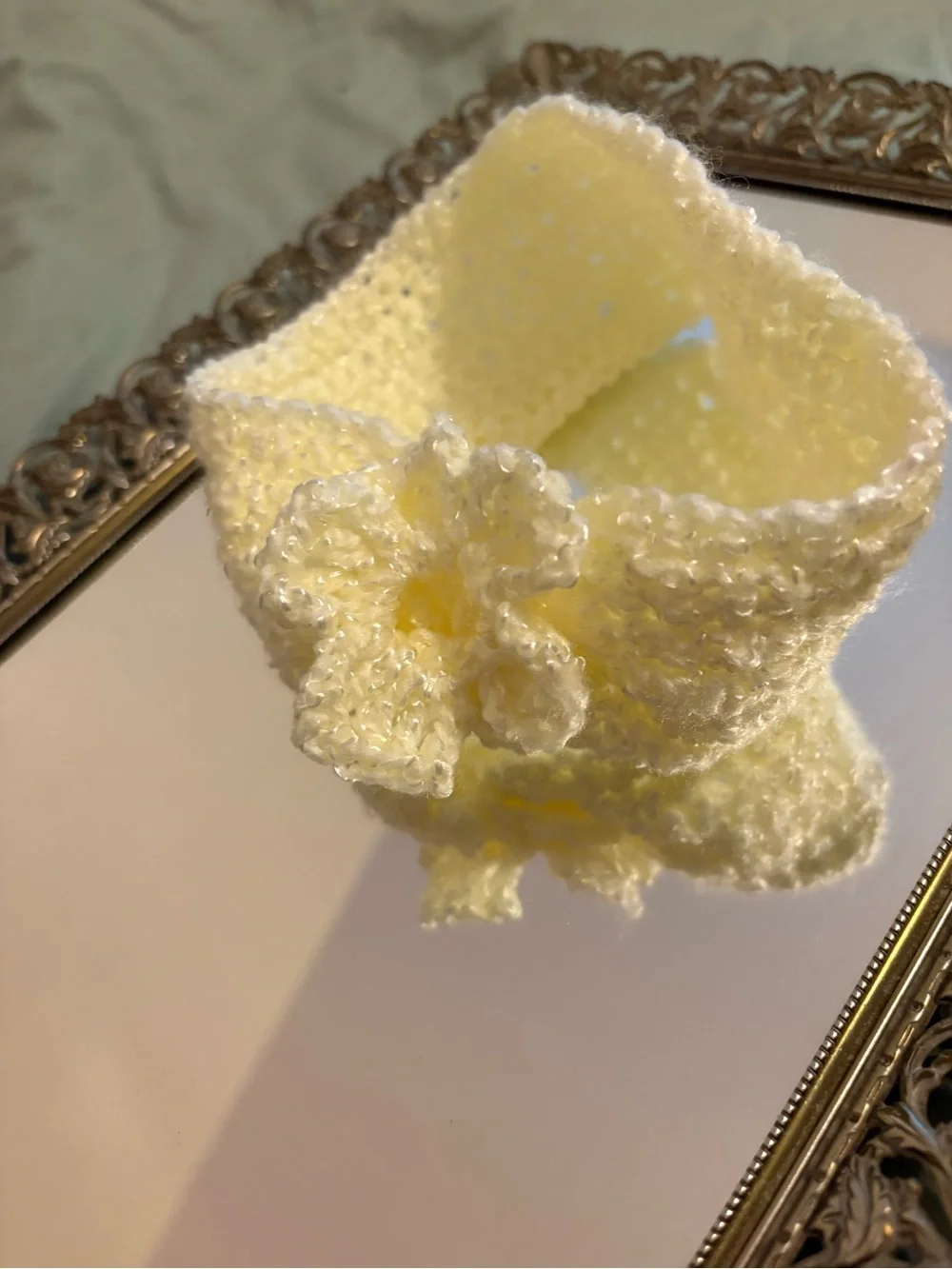 Soft Knit Yellow Flower Headband for infant